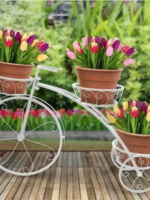 3-Tier Garden Cart Planter Stand – Vintage Tricycle Style