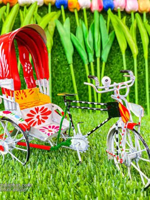 Hand Painted Miniature Mini Rickshaw