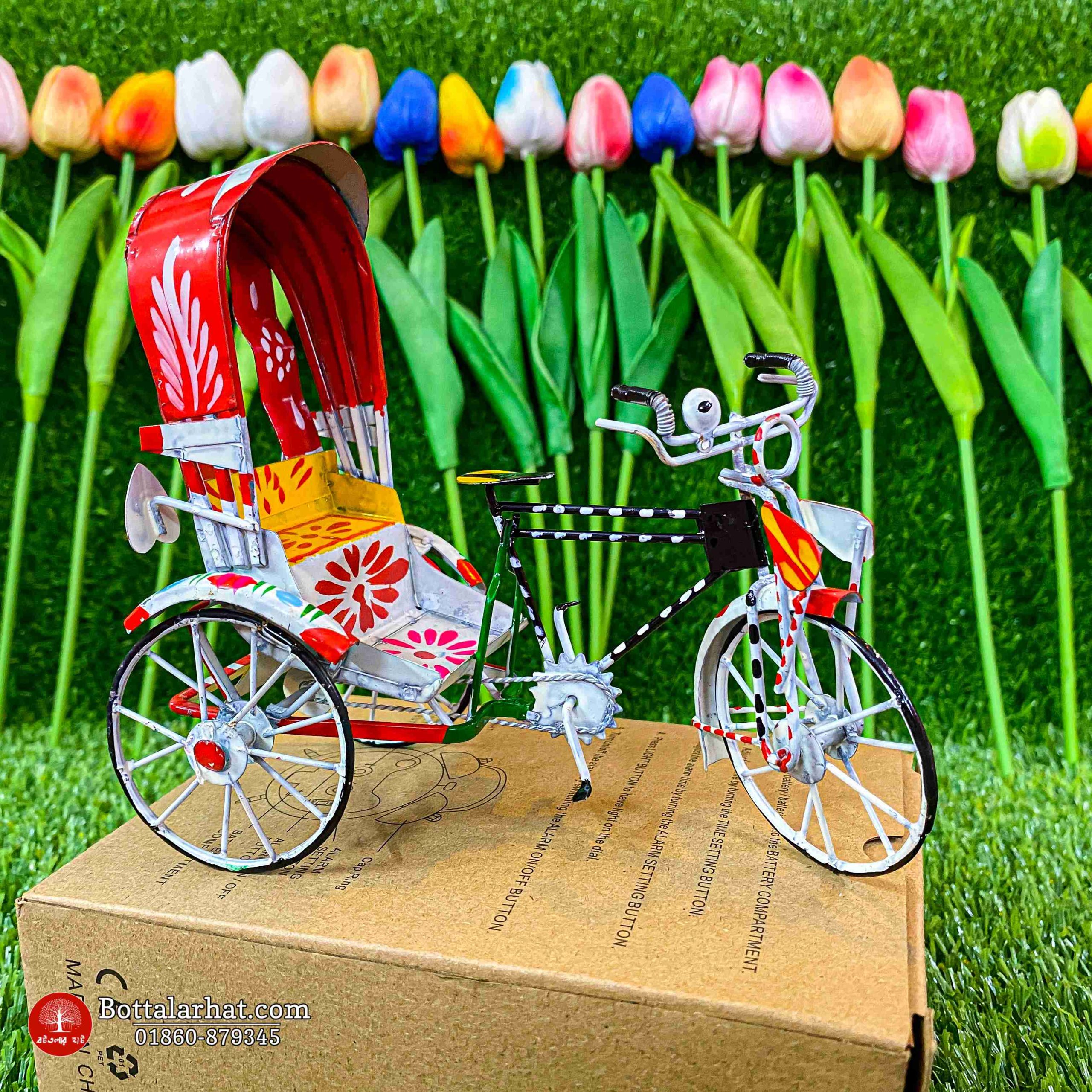 Hand Painted Miniature Mini Rickshaw - Image 2