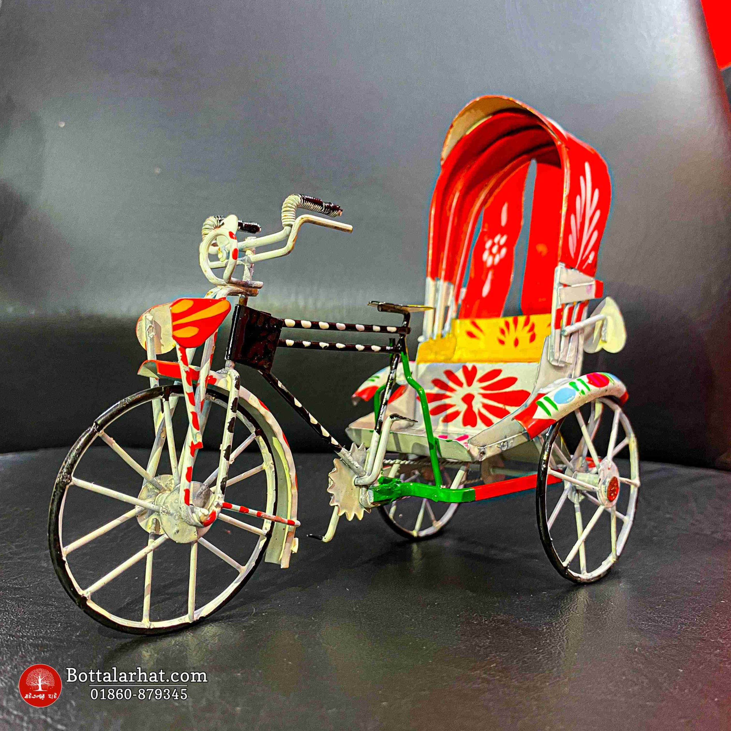Hand Painted Miniature Mini Rickshaw - Image 3