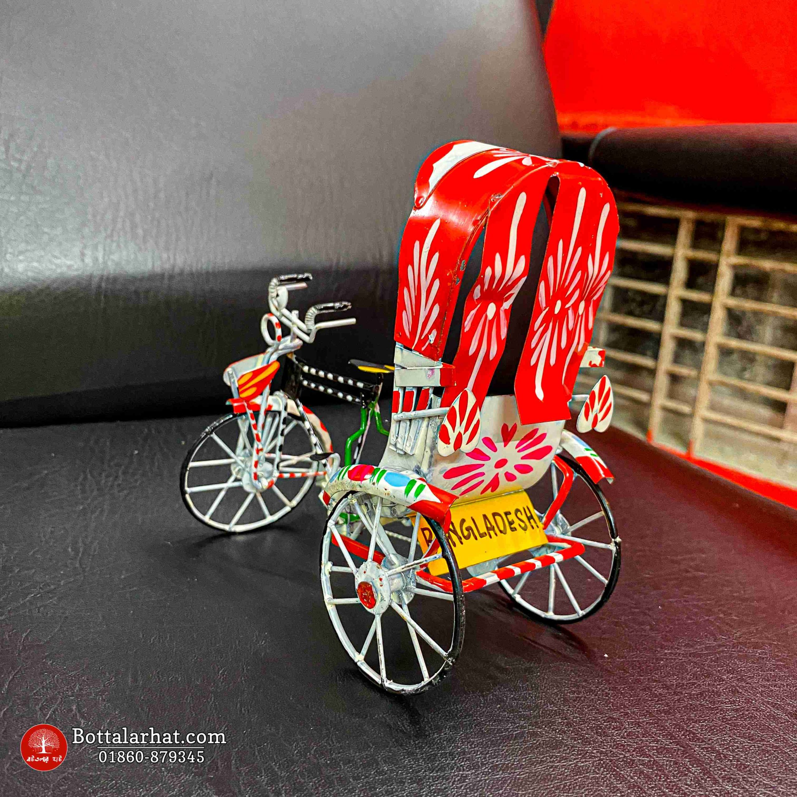 Hand Painted Miniature Mini Rickshaw - Image 6