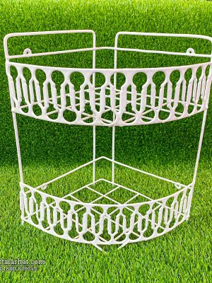 2-Tier Corner Metal Wall Shelf