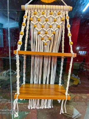 Handmade Macrame Wall Hanging Shelf – Boho Style Home Décor